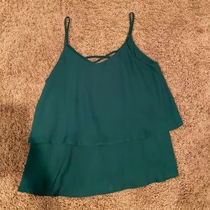 Miami brand Green ruffle tank top